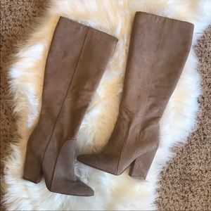 BCBG Jetina suede knee high boots